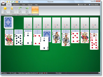 Free Spider Solitaire - Spider Solitaire Two Decks - Click to enlarge